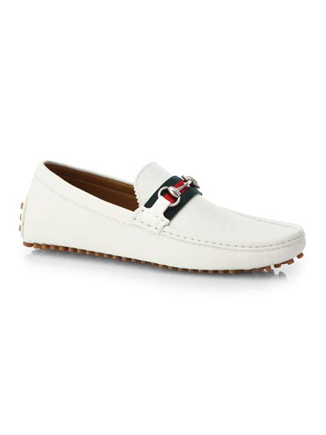 gucci driving loafers white|Gucci suede loafers men.